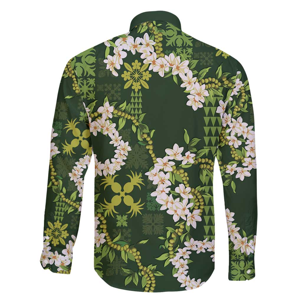 Mokihana Maile and Ilima Leis Family Matching Mermaid Dress and Hawaiian Shirt Omaʻomaʻo Hawaiian Tapa Quilt Pattern - Polynesian Pride