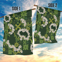 Mokihana Maile and Ilima Leis Garden Flag Omaʻomaʻo Hawaiian Tapa Quilt Pattern - Polynesian Pride