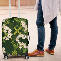 Mokihana Maile and Ilima Leis Luggage Cover Omaʻomaʻo Hawaiian Tapa Quilt Pattern - Polynesian Pride