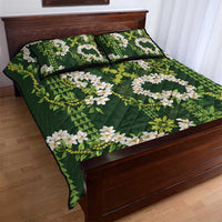 Mokihana Maile and Ilima Leis Quilt Bed Set Omaʻomaʻo Hawaiian Tapa Quilt Pattern - Polynesian Pride