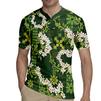 Mokihana Maile and Ilima Leis Rugby Jersey Omaʻomaʻo Hawaiian Tapa Quilt Pattern - Polynesian Pride