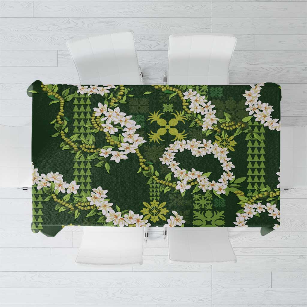 Mokihana Maile and Ilima Leis Tablecloth Omaʻomaʻo Hawaiian Tapa Quilt Pattern - Polynesian Pride
