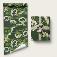Mokihana Maile and Ilima Leis Wrapping Paper Omaʻomaʻo Hawaiian Tapa Quilt Pattern - Polynesian Pride