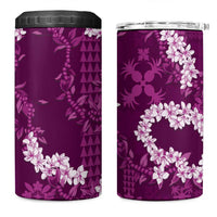 Mokihana Maile and Ilima Leis 4 in 1 Can Cooler Tumbler Akala Hawaiian Tapa Quilt Pattern - Polynesian Pride