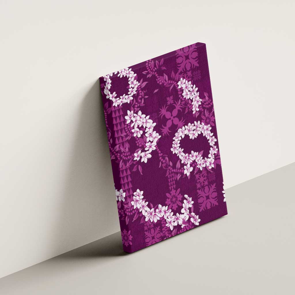 Mokihana Maile and Ilima Leis Canvas Wall Art Akala Hawaiian Tapa Quilt Pattern - Polynesian Pride