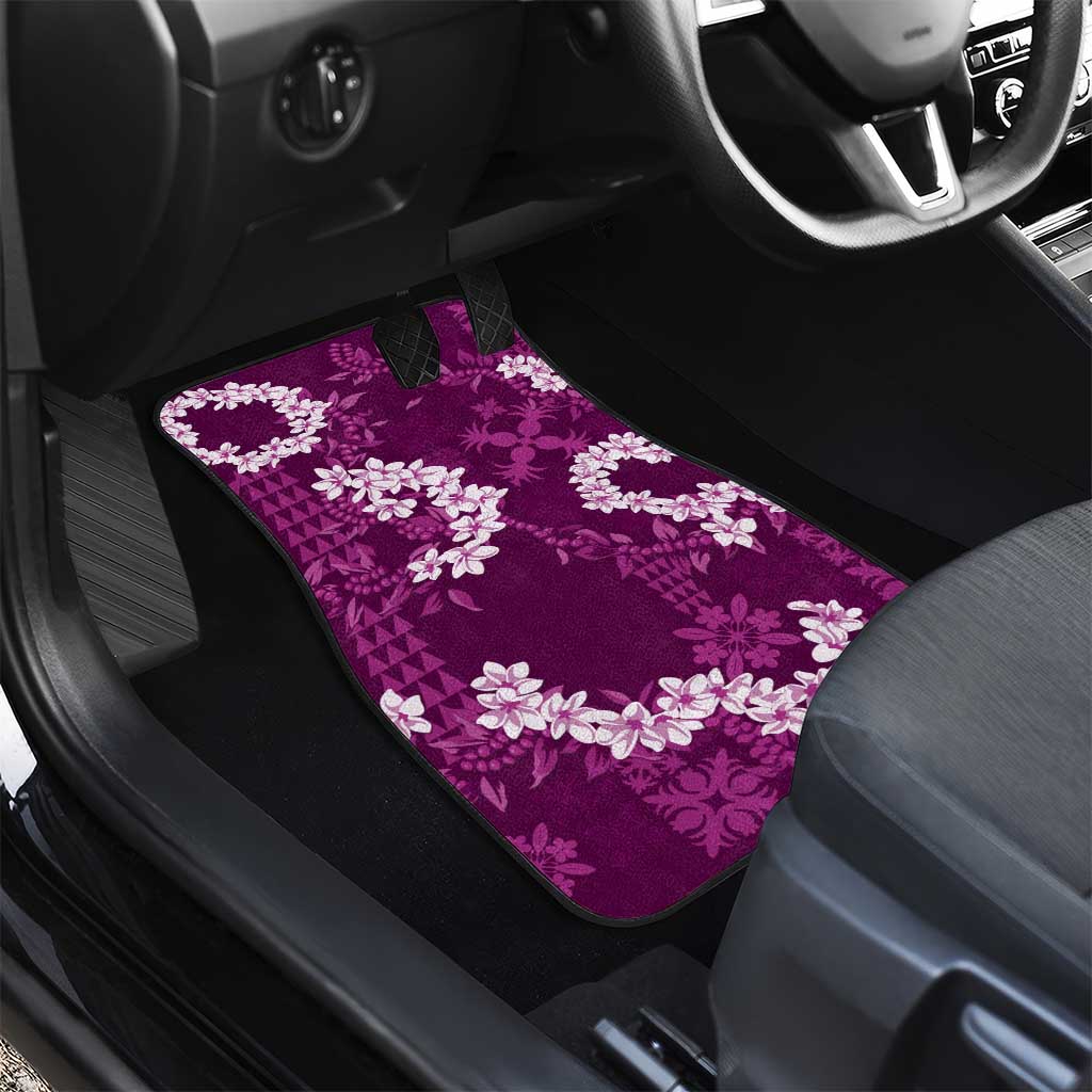 Mokihana Maile and Ilima Leis Car Mats Akala Hawaiian Tapa Quilt Pattern - Polynesian Pride