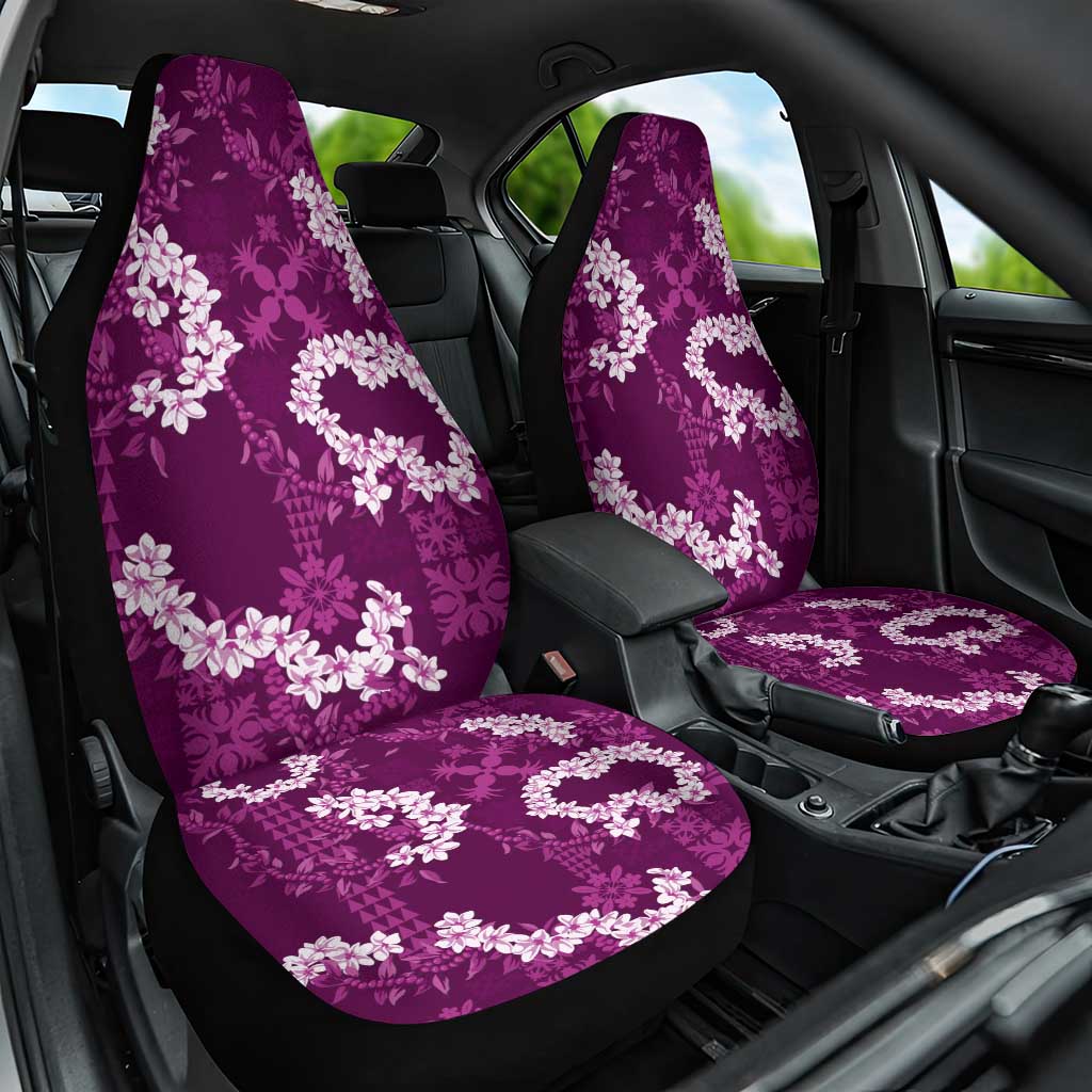 Mokihana Maile and Ilima Leis Car Seat Cover Akala Hawaiian Tapa Quilt Pattern LT9 One Size Pink - Polynesian Pride
