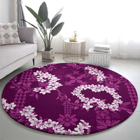 Mokihana Maile and Ilima Leis Round Carpet Akala Hawaiian Tapa Quilt Pattern - Polynesian Pride
