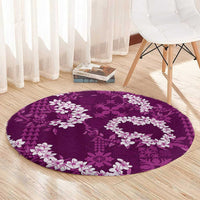 Mokihana Maile and Ilima Leis Round Carpet Akala Hawaiian Tapa Quilt Pattern - Polynesian Pride