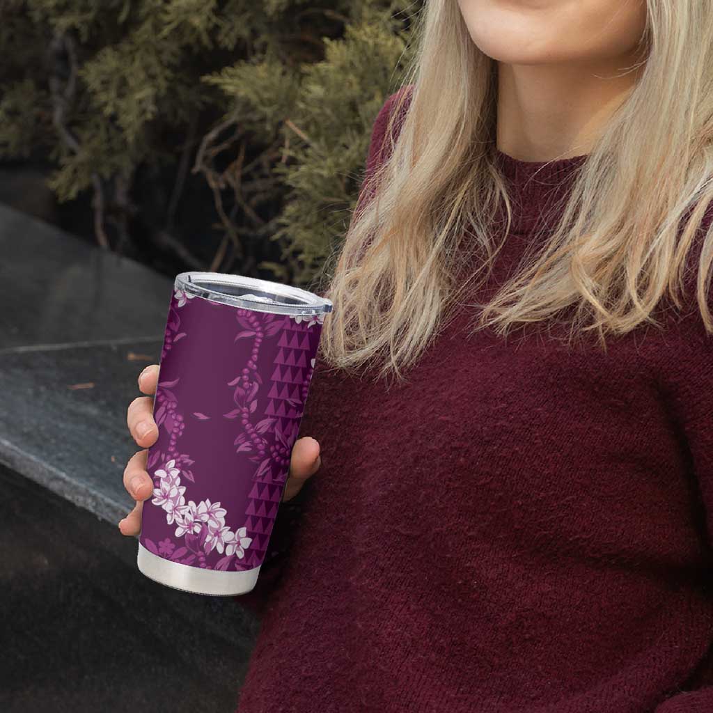 Mokihana Maile and Ilima Leis Tumbler Cup Akala Hawaiian Tapa Quilt Pattern - Polynesian Pride