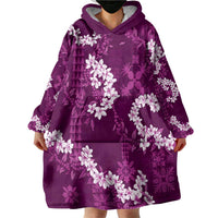Mokihana Maile and Ilima Leis Wearable Blanket Hoodie Akala Hawaiian Tapa Quilt Pattern - Polynesian Pride