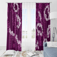 Mokihana Maile and Ilima Leis Window Curtain Akala Hawaiian Tapa Quilt Pattern - Polynesian Pride