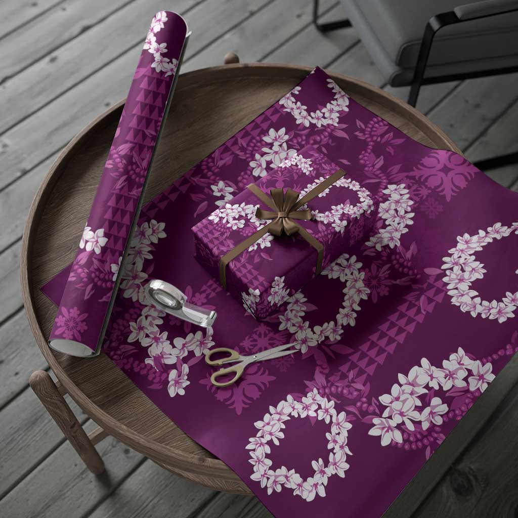 Mokihana Maile and Ilima Leis Wrapping Paper Akala Hawaiian Tapa Quilt Pattern - Polynesian Pride