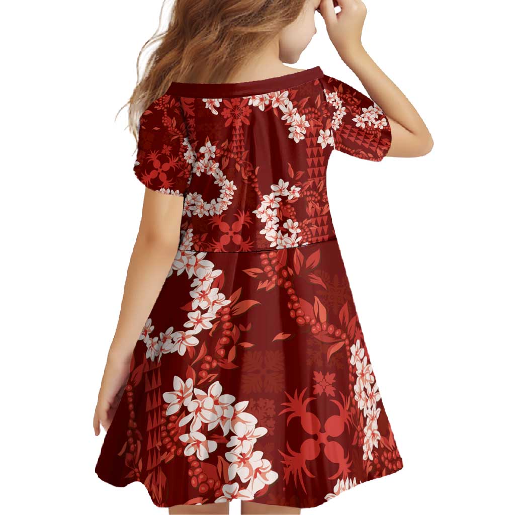 Mokihana Maile and Ilima Leis Family Matching Long Sleeve Bodycon Dress and Hawaiian Shirt Ulaʻula Hawaiian Tapa Quilt Pattern - Polynesian Pride