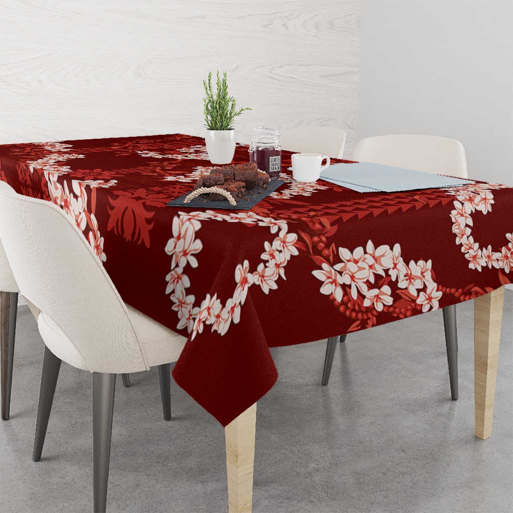 Mokihana Maile and Ilima Leis Tablecloth Ulaʻula Hawaiian Tapa Quilt Pattern - Polynesian Pride