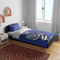Personalized FSM 1986 Independence Day Bedding Set Polynesian Shark Tattoo Style