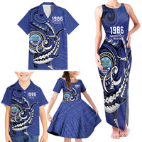 Personalized FSM 1986 Independence Day Family Matching Tank Maxi Dress and Hawaiian Shirt Polynesian Shark Tattoo Style LT9 - Polynesian Pride