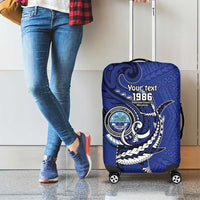 Personalized FSM 1986 Independence Day Luggage Cover Polynesian Shark Tattoo Style LT9 - Polynesian Pride