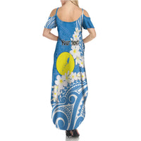 Personalized Palau 1994 Belau Rekid Summer Maxi Dress Polynesian Plumeria Style