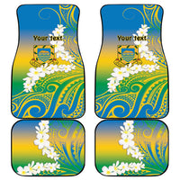 Personalised Tuvalu 1978 Independence Day Car Mats Polynesian Plumeria Style