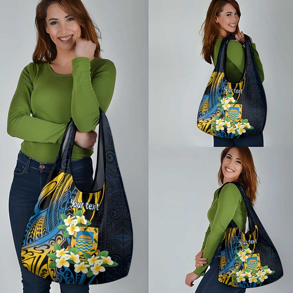 Personalised Tuvalu Beautiful Plumeria Flower Grocery Bag