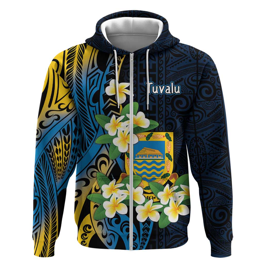 Personalised Tuvalu Beautiful Plumeria Flower Hoodie