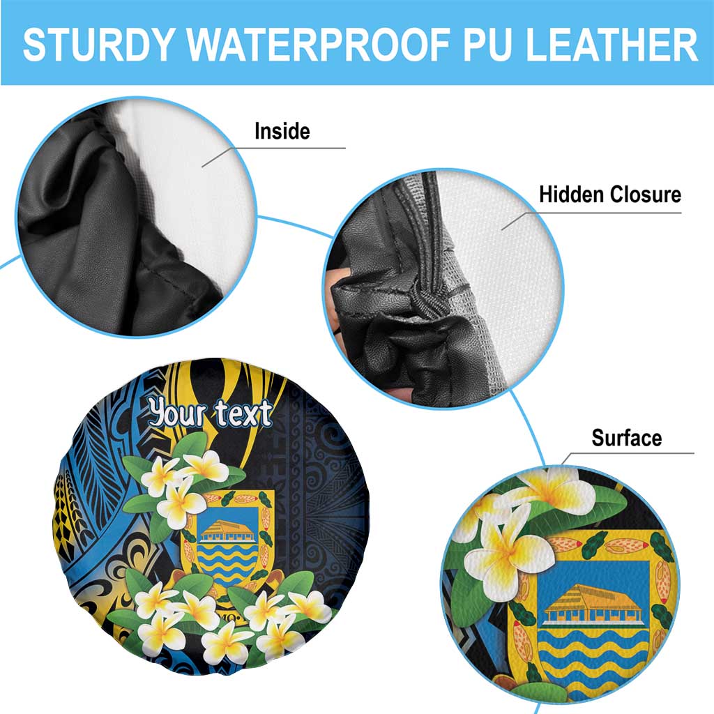 Personalised Tuvalu Beautiful Plumeria Flower Spare Tire Cover