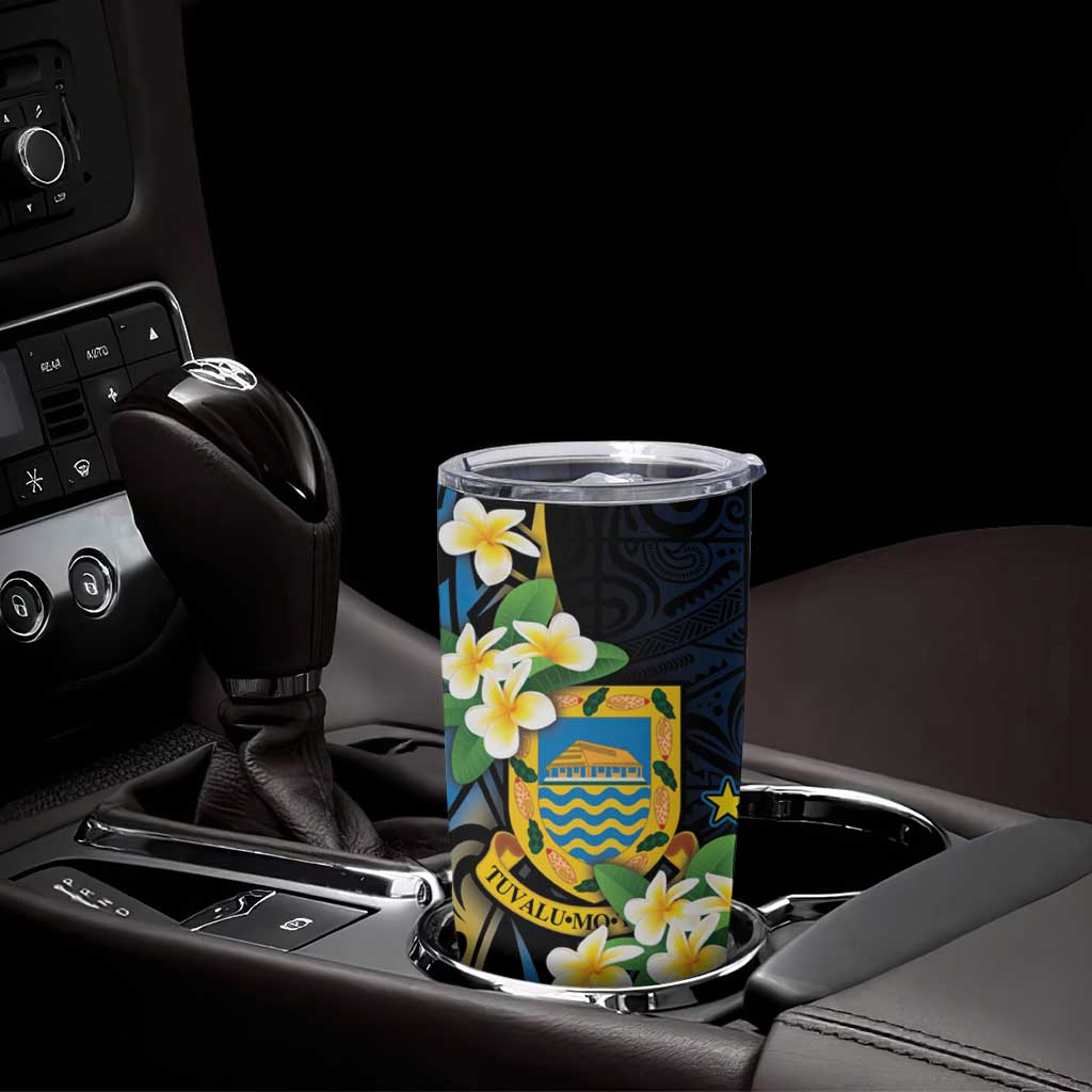 Personalised Tuvalu Beautiful Plumeria Flower Tumbler Cup