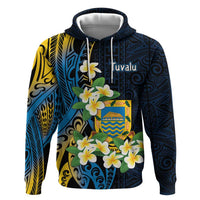 Personalised Tuvalu Beautiful Plumeria Flower Zip Hoodie
