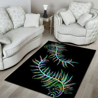 New Zealand Area Rug Aotearoa Silver Fern Mixed Papua Shell Green Vibe LT9 - Polynesian Pride