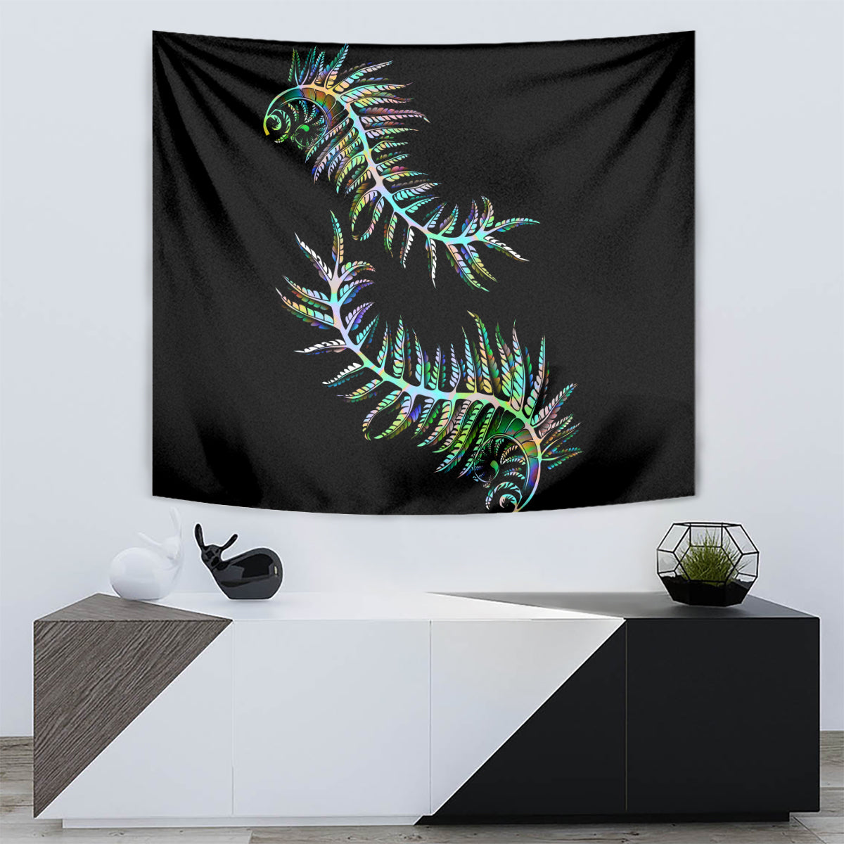 New Zealand Tapestry Aotearoa Silver Fern Mixed Papua Shell Green Vibe LT9 - Polynesian Pride