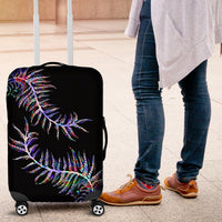 New Zealand Luggage Cover Aotearoa Silver Fern Mixed Papua Shell Purple Vibe LT9 Purple - Polynesian Pride