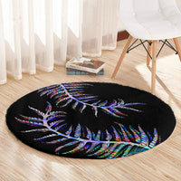 New Zealand Round Carpet Aotearoa Silver Fern Mixed Papua Shell Purple Vibe LT9 - Polynesian Pride