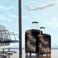 New Zealand Luggage Cover Aotearoa Silver Fern Mixed Papua Shell Red Vibe LT9 - Polynesian Pride
