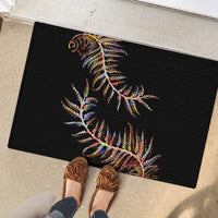 New Zealand Rubber Doormat Aotearoa Silver Fern Mixed Papua Shell Red Vibe LT9 - Polynesian Pride