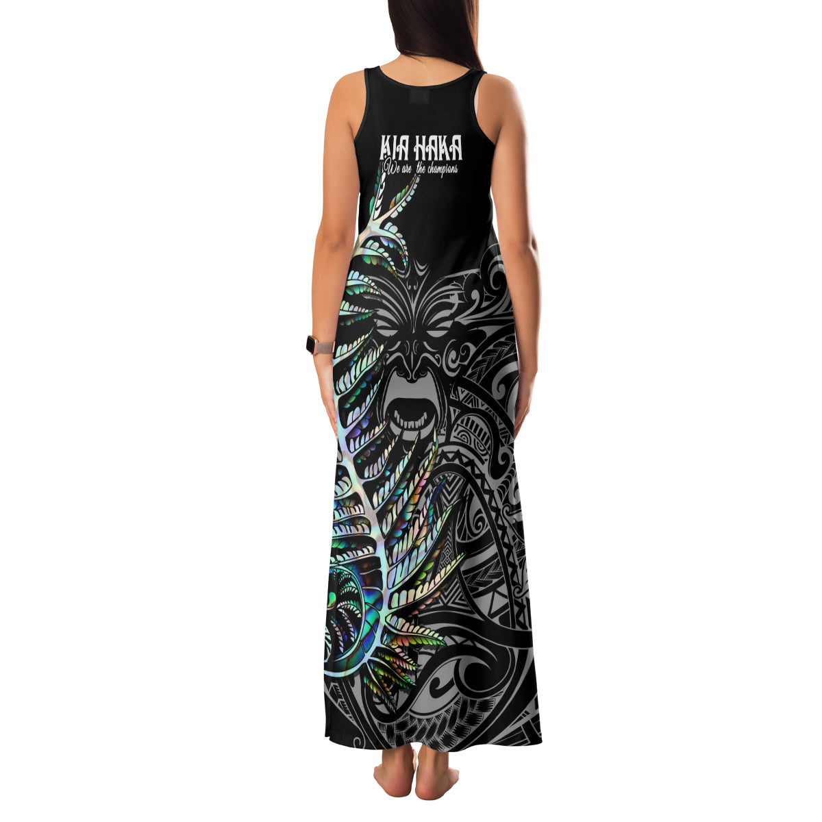 New Zealand Rugby Family Matching Tank Maxi Dress and Hawaiian Shirt NZ Black Fern Champions History With Papua Shell LT9 - Polynesian Pride