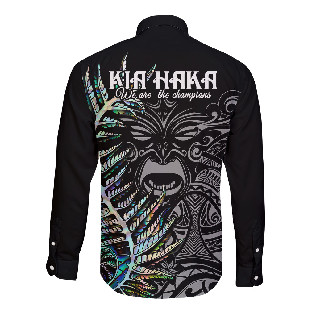 New Zealand Rugby Long Sleeve Button Shirt NZ Black Fern Champions History With Papua Shell LT9 - Polynesian Pride