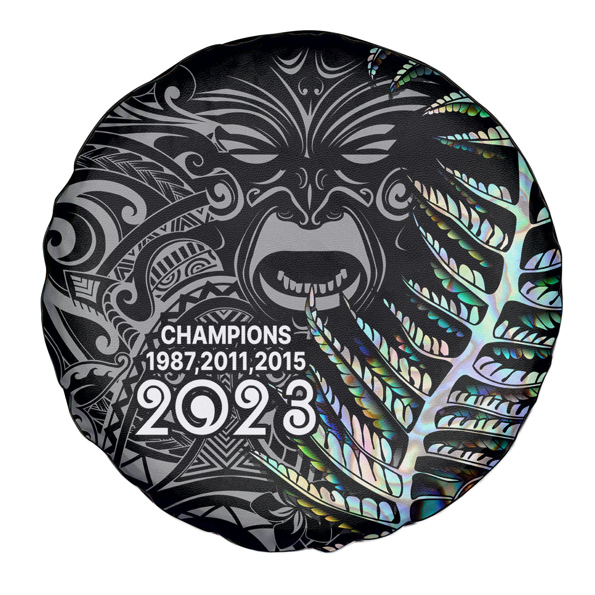 New Zealand Rugby Spare Tire Cover NZ Black Fern Champions History With Papua Shell LT9 - Polynesian Pride