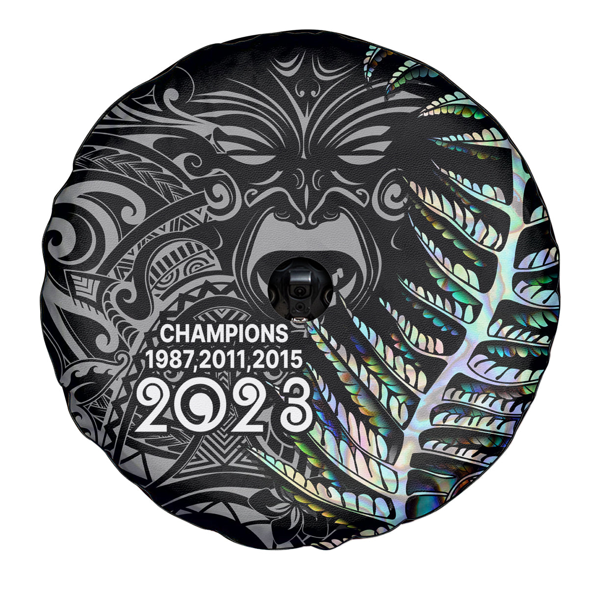 New Zealand Rugby Spare Tire Cover NZ Black Fern Champions History With Papua Shell LT9 - Polynesian Pride