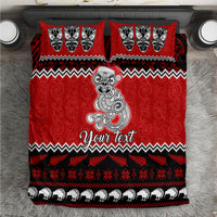 Personalised New Zealand Christmas Bedding Set Maori Tiki Meri Kirihimete LT9 Red - Polynesian Pride