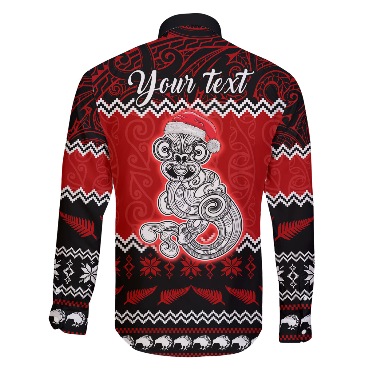 Personalised New Zealand Christmas Family Matching Off Shoulder Short Dress and Hawaiian Shirt Maori Tiki Meri Kirihimete LT9 - Polynesian Pride