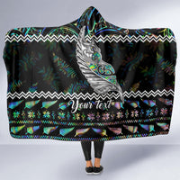 Personalised New Zealand Christmas Hooded Blanket Maori Fern Manaia Meri Kirihimete with Papaua Shell LT9 - Polynesian Pride