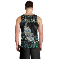 Personalised New Zealand Christmas Men Tank Top Maori Fern Manaia Meri Kirihimete with Papaua Shell LT9 - Polynesian Pride