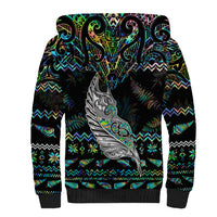 Personalised New Zealand Christmas Sherpa Hoodie Maori Fern Manaia Meri Kirihimete with Papaua Shell LT9 - Polynesian Pride