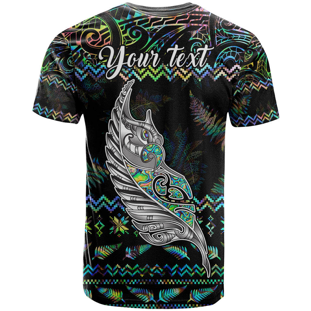 Personalised New Zealand Christmas T Shirt Maori Fern Manaia Meri Kirihimete with Papaua Shell LT9 - Polynesian Pride