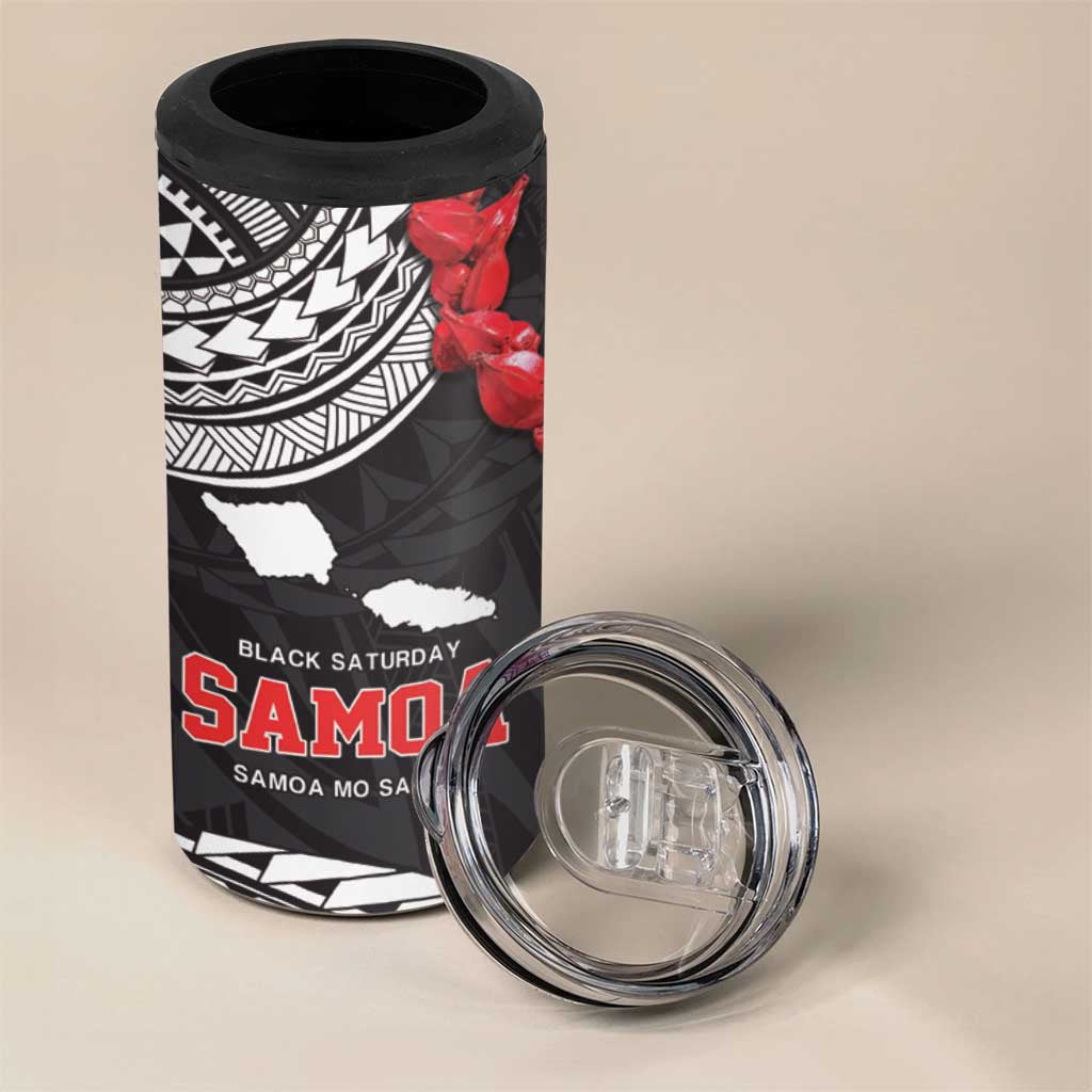 Samoa Black Saturday 4 in 1 Can Cooler Tumbler Samoa mo Samoa with Black Ula Fala