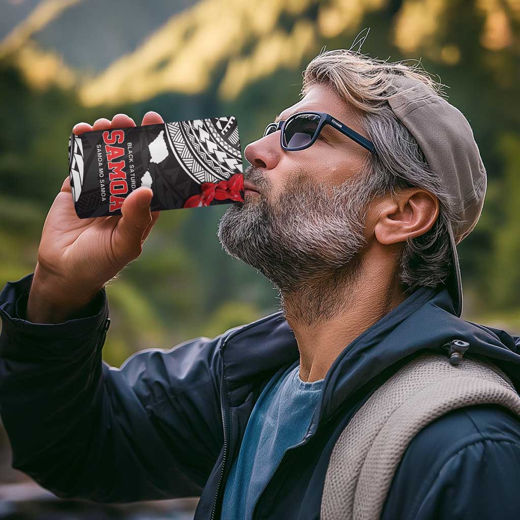 Samoa Black Saturday 4 in 1 Can Cooler Tumbler Samoa mo Samoa with Black Ula Fala