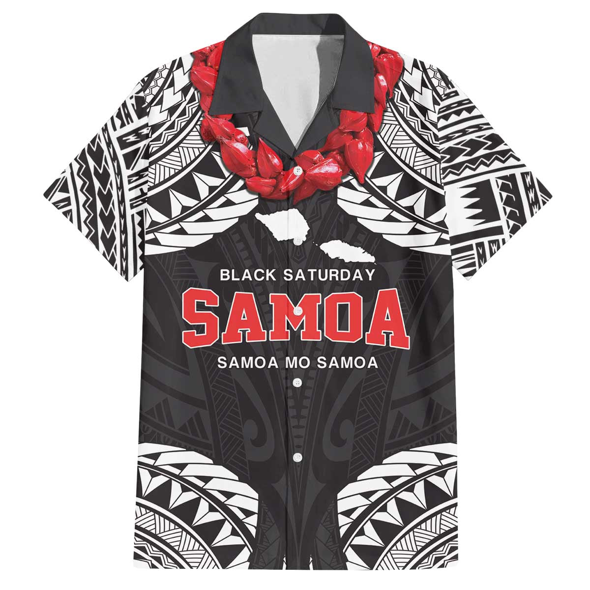 Samoa Black Saturday Family Matching Off The Shoulder Long Sleeve Dress and Hawaiian Shirt Samoa mo Samoa with Black Ula Fala