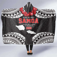 Samoa Black Saturday Hooded Blanket Samoa mo Samoa with Black Ula Fala LT9 One Size Black - Polynesian Pride