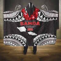 Samoa Black Saturday Hooded Blanket Samoa mo Samoa with Black Ula Fala LT9 - Polynesian Pride